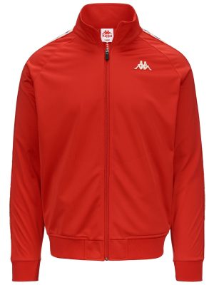 222 BANDA      ANNISTON SLIM - Fleece - Jacket - Man - RED-WHITE ANTIQUE