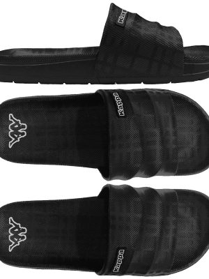 KAPPA4SOCCER KLINTO - Flip-Flops - Stripe - Unisex - BLACK-WHITE