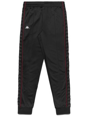 222 BANDA   ASTORIA SLIM - Pants - Sport Trousers - Man - BLACK-RED RACING-WHITE
