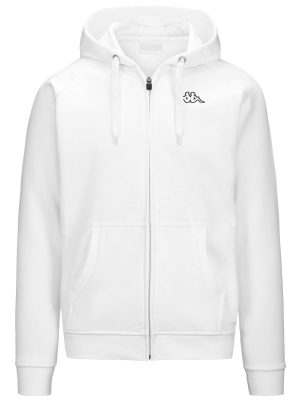 LOGO JACK SLIM - Fleece - Hoodie Full Zip - Man - WHITE