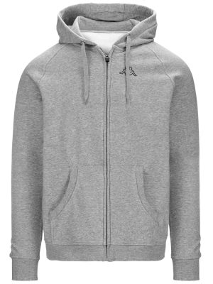 LOGO JACK SLIM - Fleece - Hoodie Full Zip - Man - GREY MD MEL