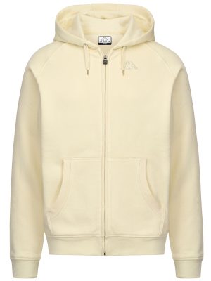 LOGO JACK SLIM - Fleece - Hoodie Full Zip - Man - WHITE ASPARAGUS
