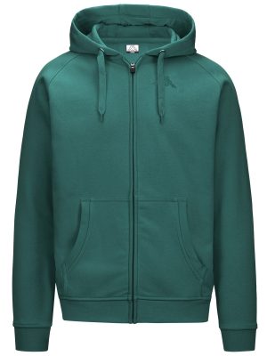 LOGO JACK SLIM - Fleece - Hoodie Full Zip - Man - GREEN JASPER