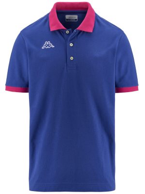 LOGO  LIFE MSS - Polo Shirts - Polo - Man - BLUE SURF-PINK INTENSE