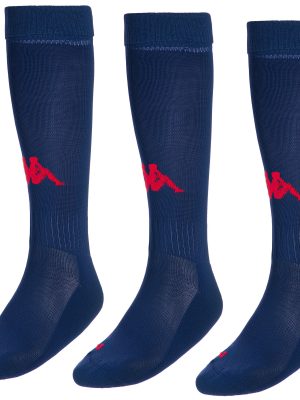 KAPPA4FOOTBALL PENAO 3PACK - Socks - Knee High Sock - Man - BLUE MARINE-RED