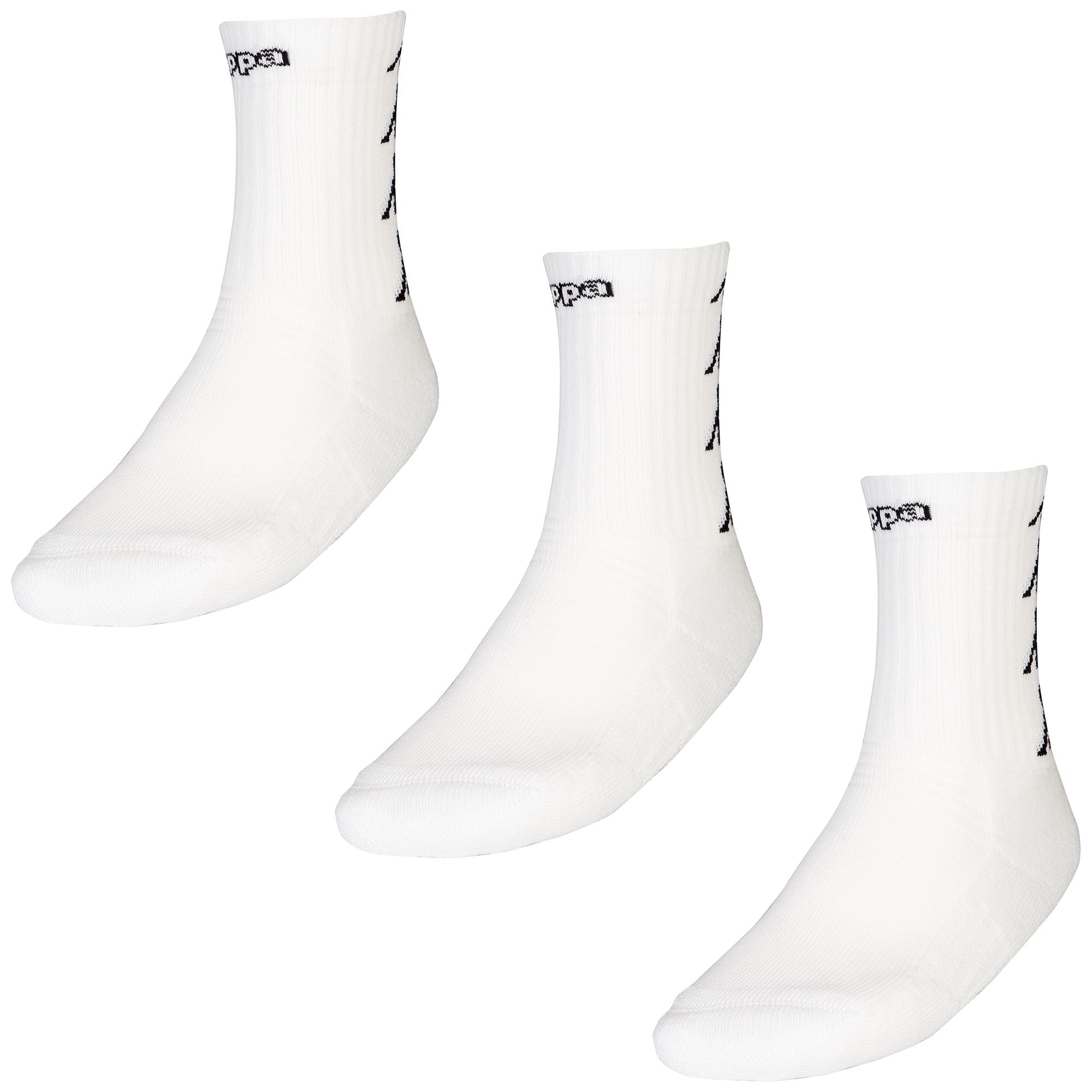 KAPPA4TRAINING ELENO 3PACK - Socks - Quarter High Sock - Man - WHITE-BLACK