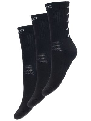 KAPPA4TRAINING ELENO 3PACK - Socks - Quarter High Sock - Man - BLACK-WHITE