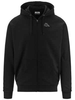 LOGO JACKUS SLIM - Fleece - Hoodie Full Zip - Man - BLACK