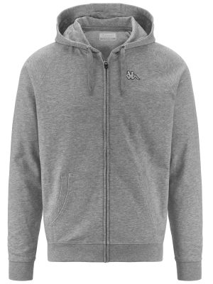 LOGO JACKUS SLIM - Fleece - Hoodie Full Zip - Man - GREY MD MEL