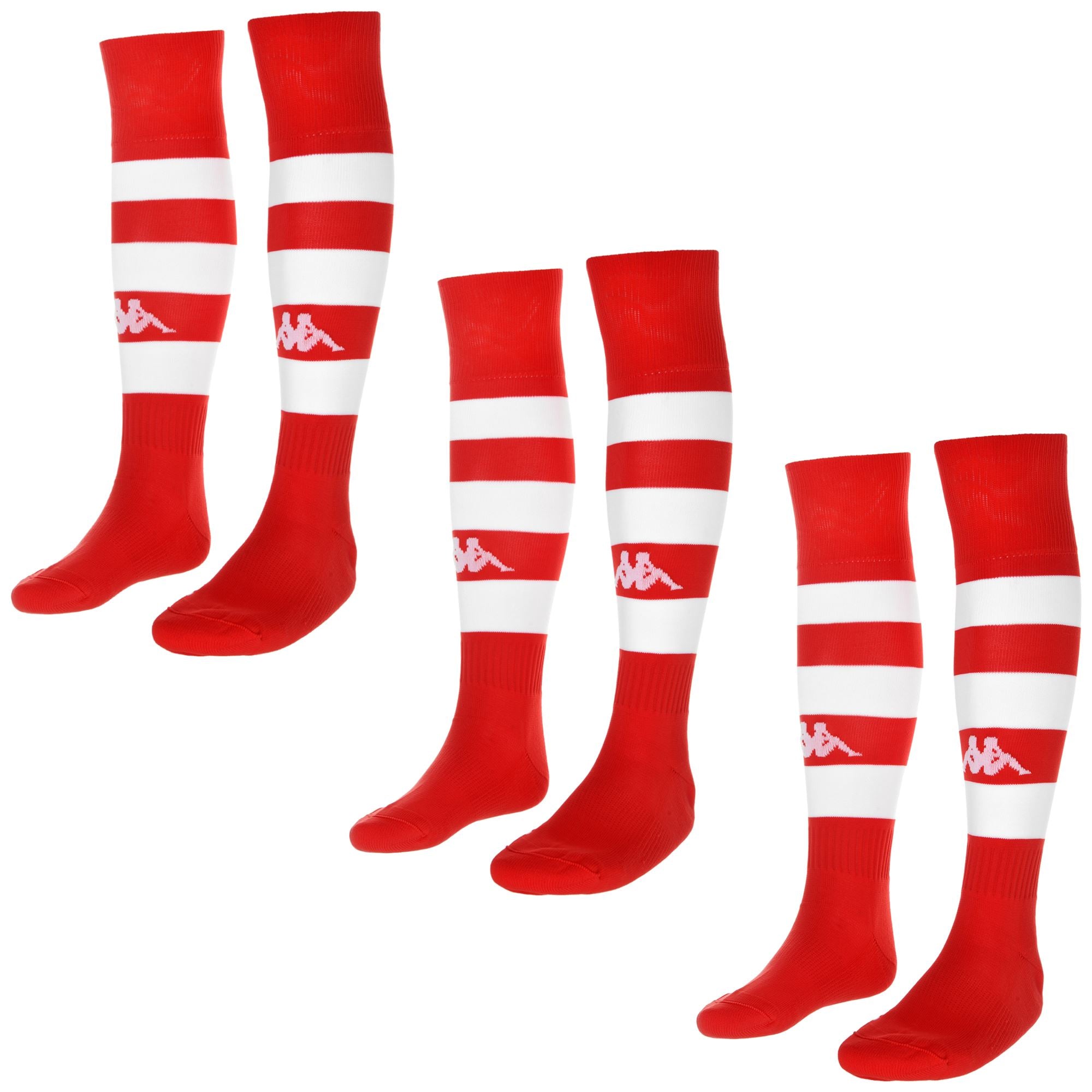 KAPPA4FOOTBALL LIPENO 3PACK - Socks - Knee High Sock - Man - RED CRIMSON-WHITE