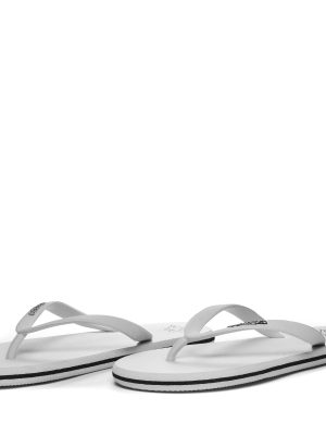 LOGO  MOKER - Flip-Flops - Thongs - Unisex - WHITE-BLACK