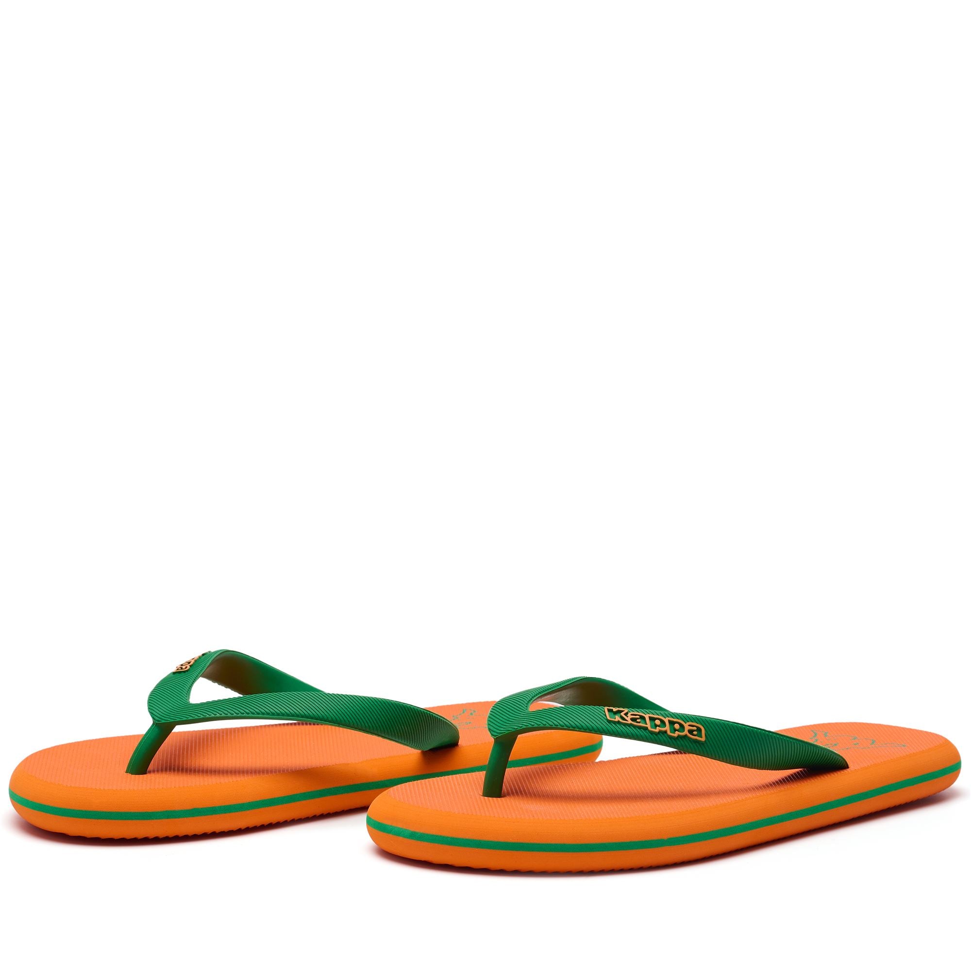 LOGO MOKER - Flip-Flops - Thongs - Unisex - ORANGE-GREEN TEE