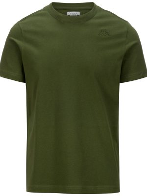 LOGO    KORPO CAFERS SLIM - T-ShirtsTop - T-Shirt - Man - GREEN OLIVINE-GREEN RIFLE