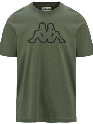 LOGO AMBERIS DK - T-ShirtsTop - T-Shirt - Man - GREEN THYME-BLACK