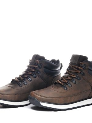 LOGO MONSI MD - Ankle Boots - Laced - Man - BROWN DK-BLACK