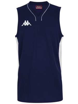 KAPPA4BASKET CAIRO - Active Jerseys - Tank - Man - BLUE MARINE-WHITE