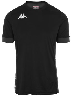 KAPPA4FOOTBALL DERVIO - Active Jerseys - Shirt - Man - BLACK-GREY SHADOW DK