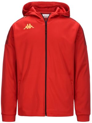 KAPPA4FOOTBALL GREVOLO - Fleece - Hoodie Full Zip - Man - RED-RED DK DAHLIA