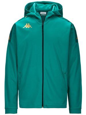 KAPPA4FOOTBALL GREVOLO - Fleece - Hoodie Full Zip - Man - GREEN-GREEN GALAPAGOS