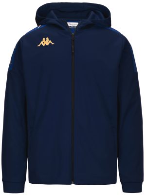 KAPPA4FOOTBALL GREVOLO - Fleece - Hoodie Full Zip - Man - BLUE MARINE-BLUE MD COBALT