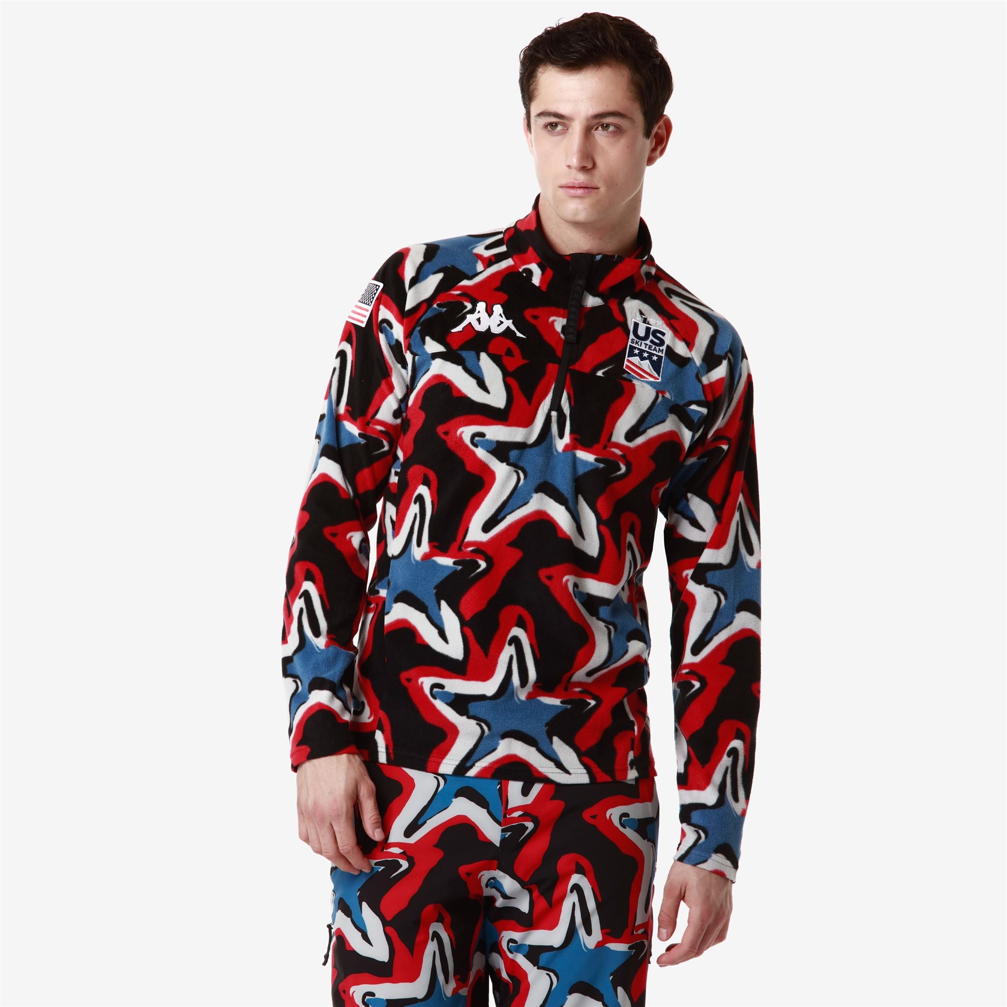 8CENTO 818G US - Fleece - Jumper - Man - BLACK-RED-GREY LT-LEAD-BLUE AVIO - Image 4