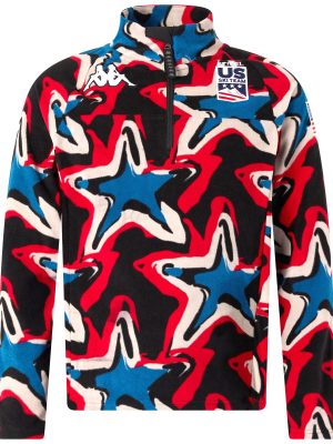 8CENTO  818G US - Fleece - Jumper - Man - BLACK-RED-GREY LT-LEAD-BLUE AVIO