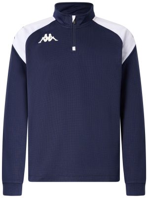 KAPPA4FOOTBALL   LOVATO - Fleece - Jumper - Man - BLUE MARINE-WHITE