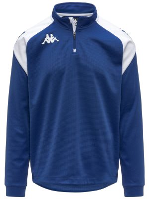 KAPPA4FOOTBALL   LOVATO - Fleece - Jumper - Man - BLUE SAPPHIRE-WHITE