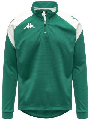 KAPPA4FOOTBALL   LOVATO - Fleece - Jumper - Man - GREEN-WHITE