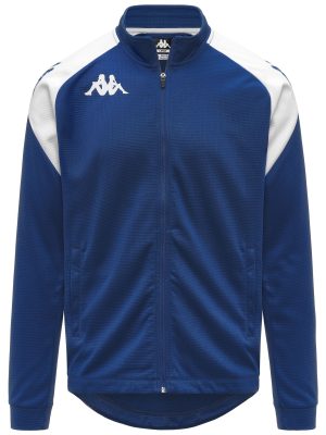 KAPPA4FOOTBALL   LENNO - Fleece - Jacket - Man - BLUE SAPPHIRE-WHITE