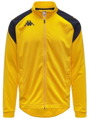 KAPPA4FOOTBALL   LENNO - Fleece - Jacket - Man - YELLOW CHROME-BLUE MARINE