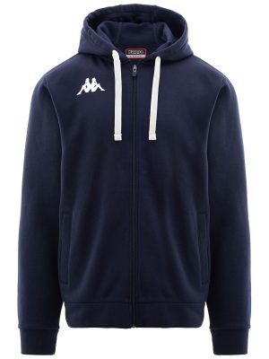 KAPPA4TRAINING BANTO - Fleece - Hoodie Full Zip - Man - BLUE MARINE