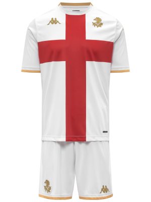 KOMBAT KIT 2026 AWAY GENOA - SETS - Shorts / T-Shirt - Man - WHITE-RED BLAZE-YELLOW GOLD RICH