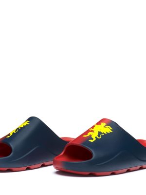 PLUME 2 GENOA FC - Flip-Flops - Stripe - Unisex - BLUE DK-RED BLAZE-YELLOW DANDELION