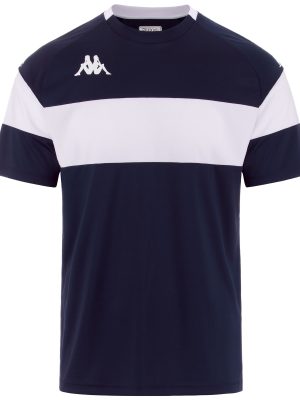 KAPPA4FOOTBALL DARETO - Active Jerseys - Shirt - Man - BLUE MARINE-WHITE