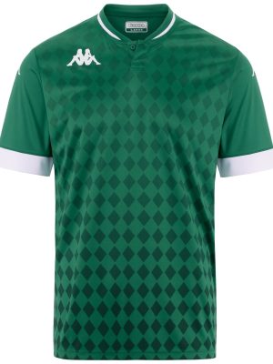 KAPPA4FOOTBALL BOFI - Active Jerseys - Polo Shirt - Man - GREEN-WHITE