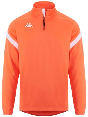KAPPA4FOOTBALL DOLVOLE - Fleece - Jumper - Man - ORANGE FLAME-WHITE