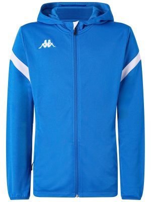 KAPPA4FOOTBALL DOLVE - Fleece - Hoodie Full Zip - Man - BLUE SAPPHIRE-WHITE