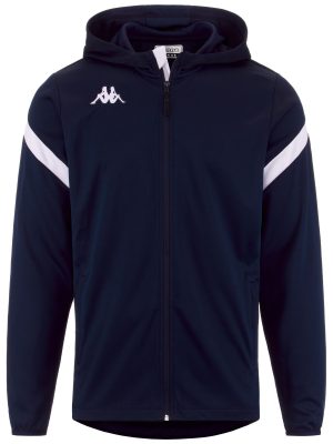 KAPPA4FOOTBALL DOLVE - Fleece - Hoodie Full Zip - Man - BLUE MARINE-WHITE