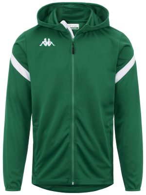 KAPPA4FOOTBALL DOLVE - Fleece - Hoodie Full Zip - Man - GREEN-WHITE