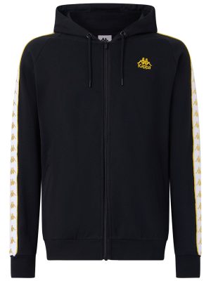 222 BANDA ZAMIN 3 - Fleece - Jacket - Man - BLACK-YELLOW GOLD RICH-WHITE