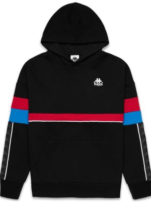 ORAZIO - Fleece - Hoodie - Man - Black-Red Racing-Blue Sea
