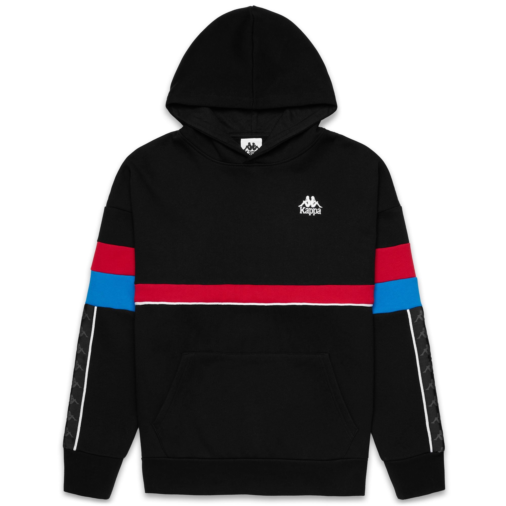 ORAZIO - Fleece - Hoodie - Man - Black-Red Racing-Blue Sea