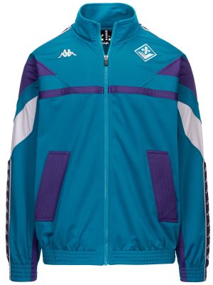 222 BANDA FOSTERY FIORENTINA - Fleece - Jacket - Man - TURQUOISE CRYSTAL-VIOLET MD-GREY SILVER