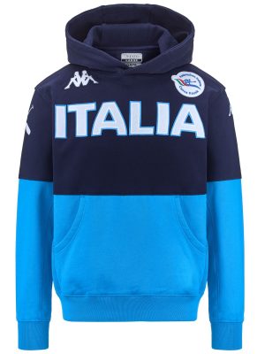EROI HOOD ITALIA FICK - Fleece - Jumper - Unisex - BLUE MARINE-AZURE