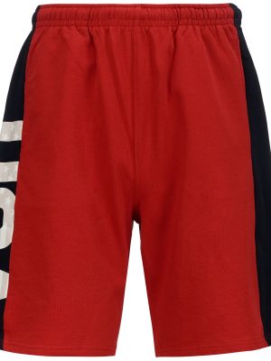 ALOZIP USA US - Shorts - Sport  Shorts - Unisex - RED-BLUE DK NAVY