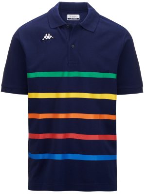 LOGO  FEYSTRIPE - Polo Shirts - Polo - Man - BLUE MARINE-GREEN-YELLOW-ORANGE-RED-BLUE NEBULAS