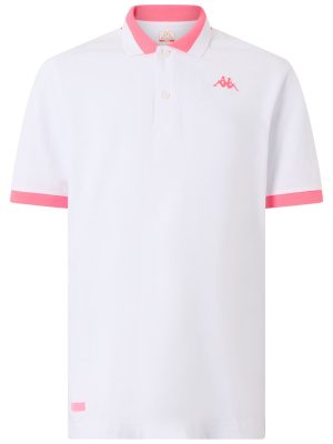 LOGO  NEON - Polo Shirts - Polo - Man - WHITE-NEON FUCHSIA