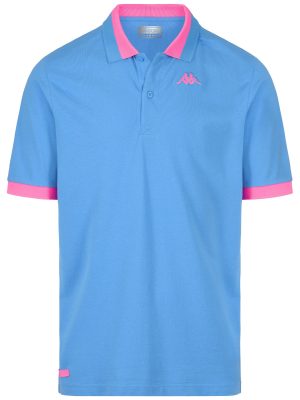 LOGO  NEON - Polo Shirts - Polo - Man - BLUE MALIBU-NEON FUCHSIA