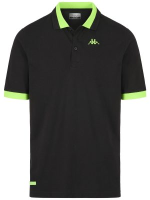 LOGO  NEON - Polo Shirts - Polo - Man - BLACK-NEON GREEN